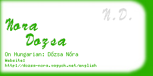 nora dozsa business card